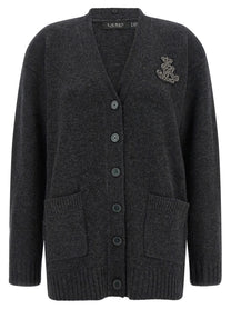 Lauren Ralph Lauren Fur Insert Cardigan Grey