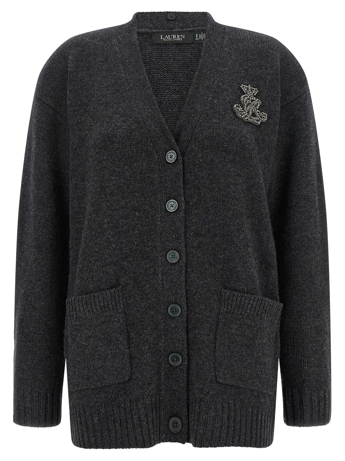 Lauren Ralph Lauren Fur Insert Cardigan Grey
