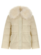 Yves Salomon Army Fur Insert Down Jacket White
