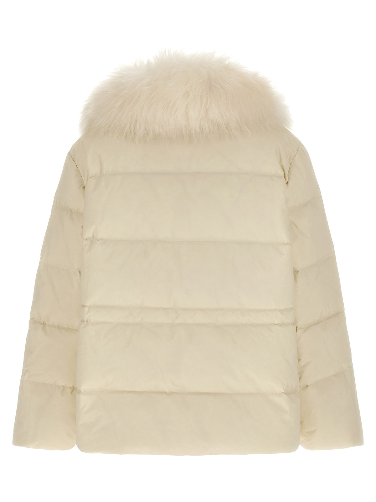 Yves Salomon Army Fur Insert Down Jacket White, view 2