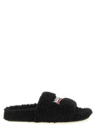 Balenciaga Furry Open Sandals Black