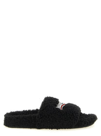 Balenciaga Furry Open Sandals Black