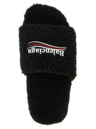 Balenciaga Furry Open Sandals Black, view 4
