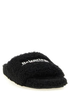 Balenciaga Furry Open Sandals Black, view 2