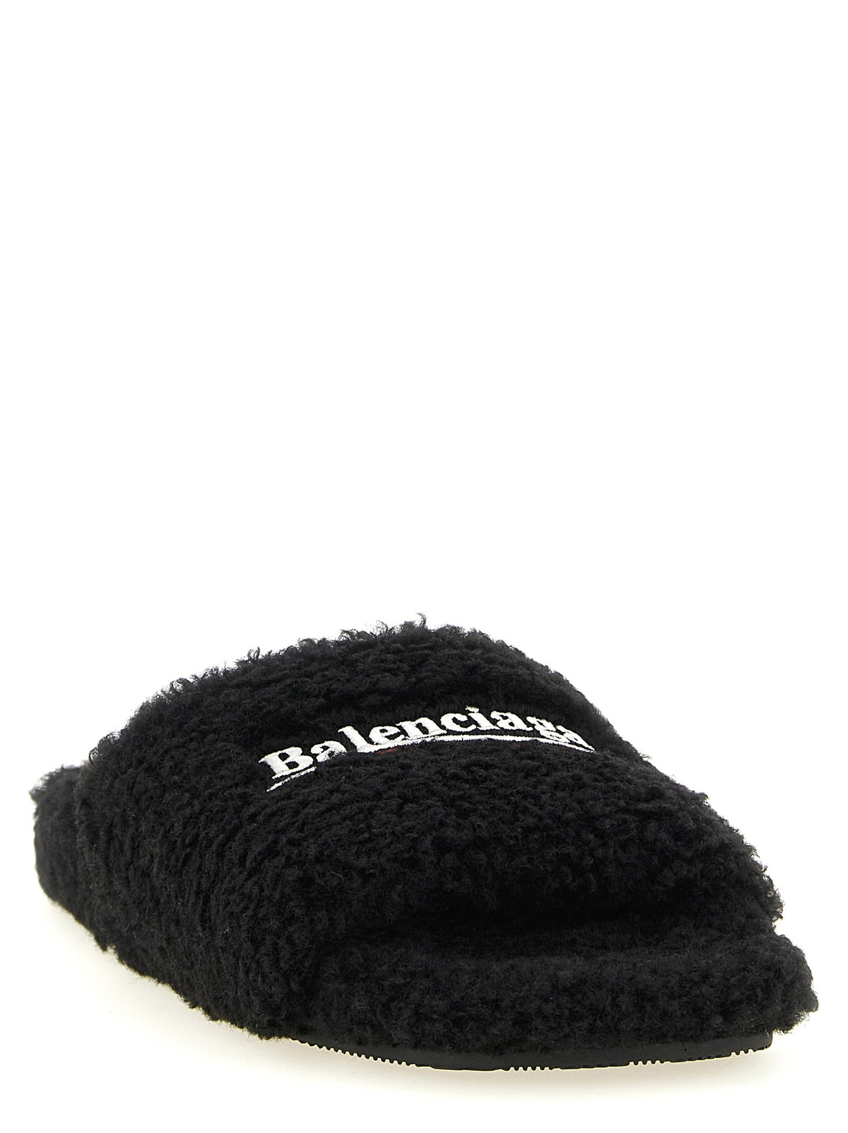 Balenciaga Furry Open Sandals Black, view 2
