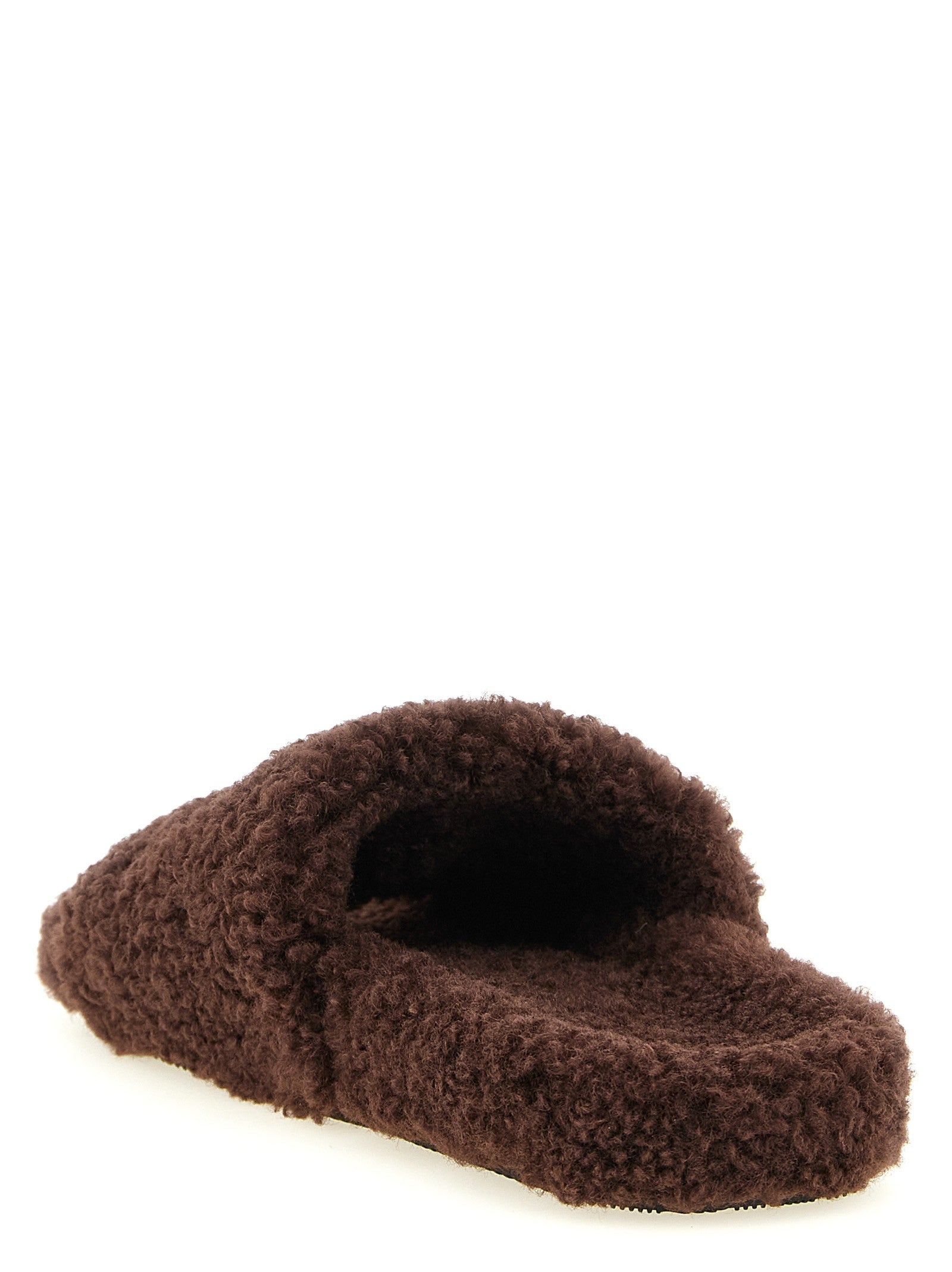 Balenciaga Furry Open Sandals Brown