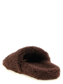 Balenciaga Furry Open Sandals Brown