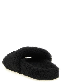 Balenciaga Furry Open Sandals Black