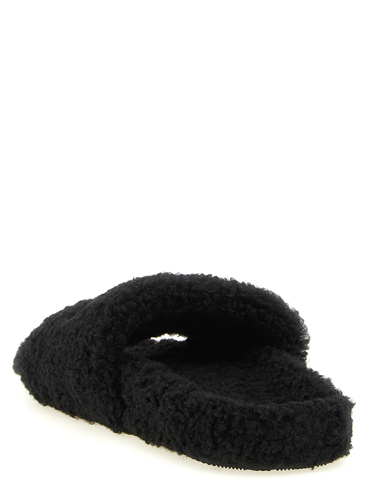 Balenciaga Furry Open Sandals Black, view 3