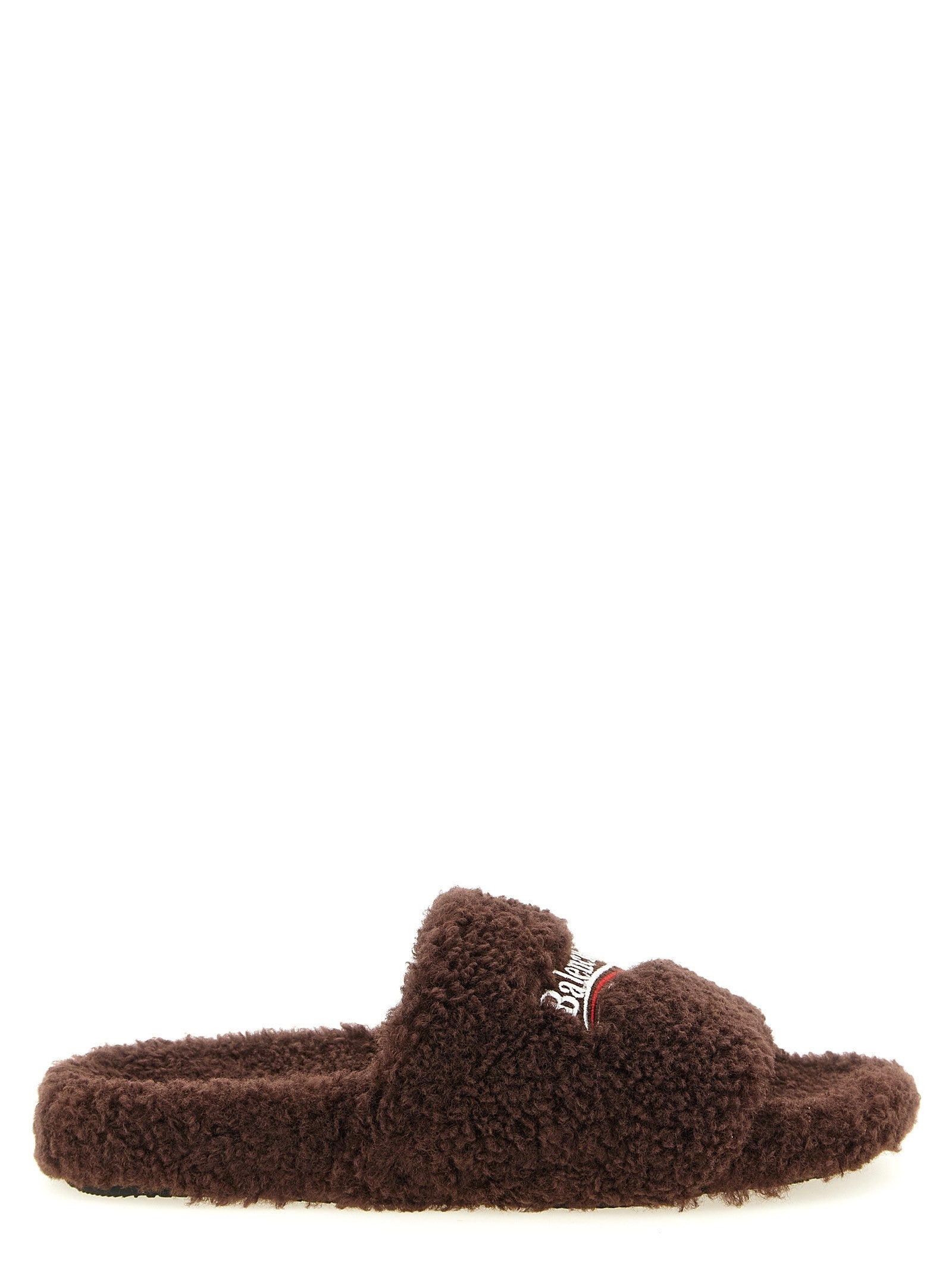 Balenciaga Furry Open Sandals Brown