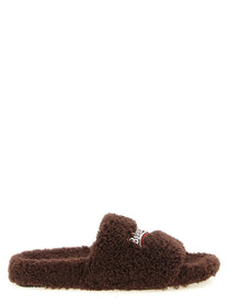 Balenciaga Furry Open Sandals Brown