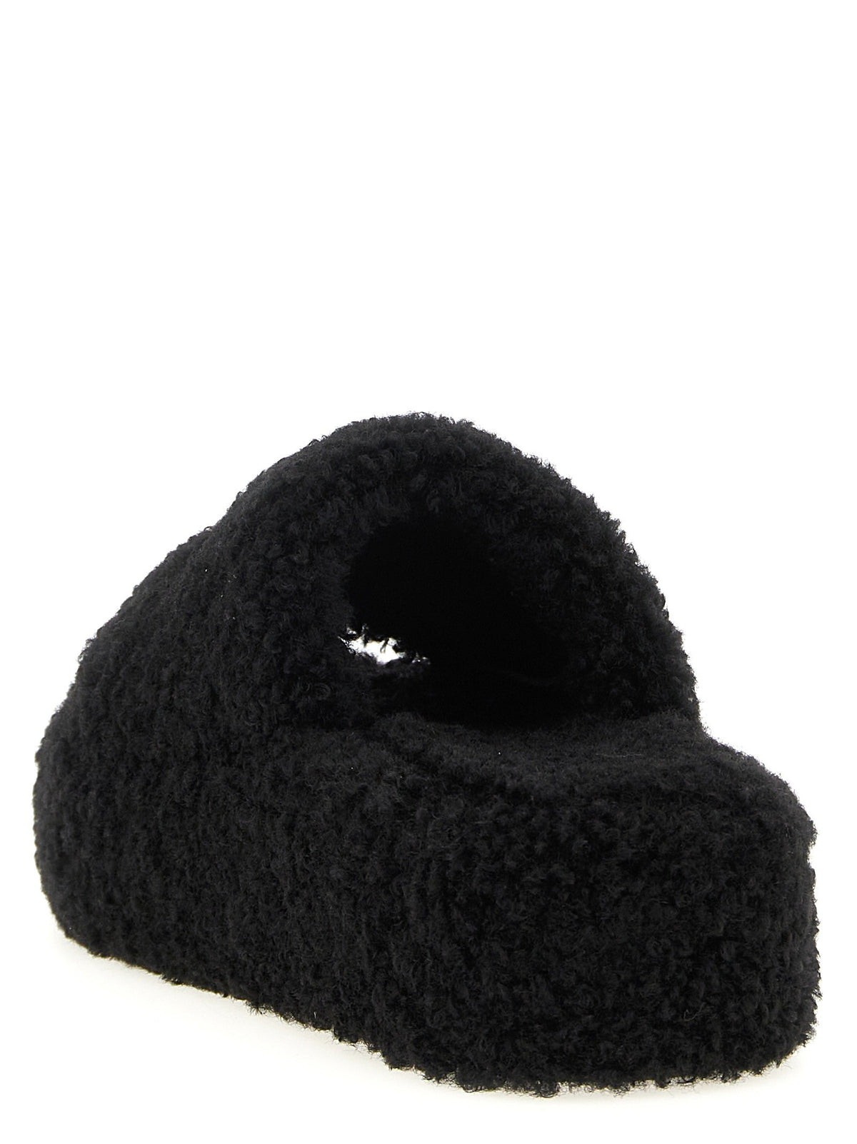 Balenciaga Furry Platform Slides Black