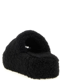 Balenciaga Furry Platform Slides Black