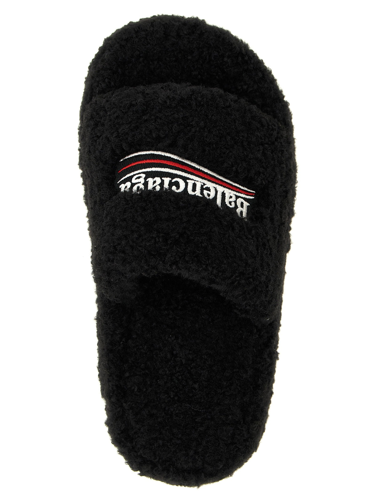 Balenciaga Furry Platform Slides Black