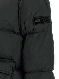 Ganni Future Nylon Black Down Jacket Black
