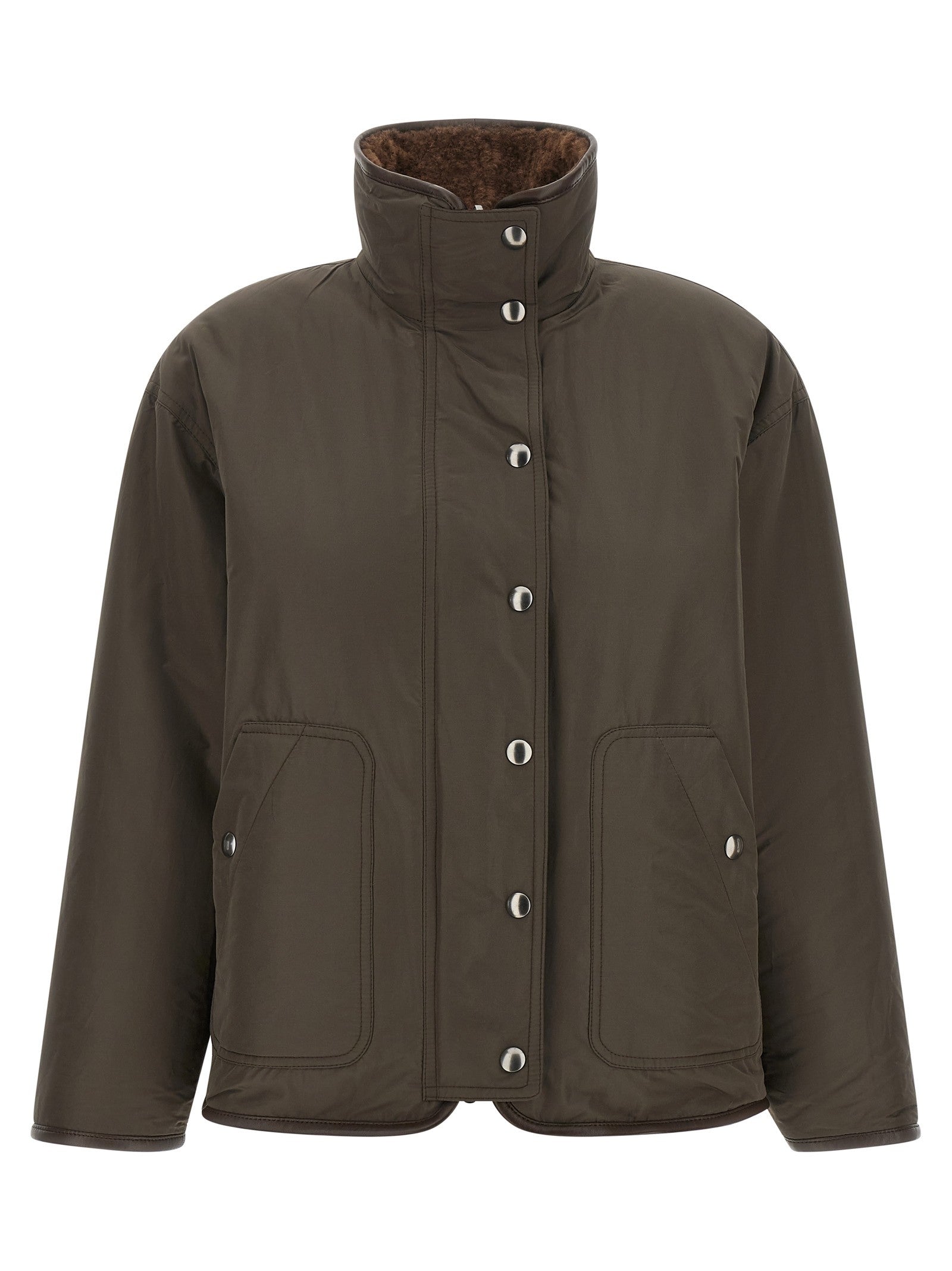 Brunello Cucinelli Fuzzy Reversible Jacket Brown