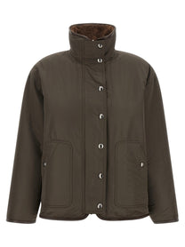 Brunello Cucinelli Fuzzy Reversible Jacket Brown