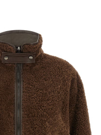 Brunello Cucinelli Fuzzy Reversible Jacket Brown