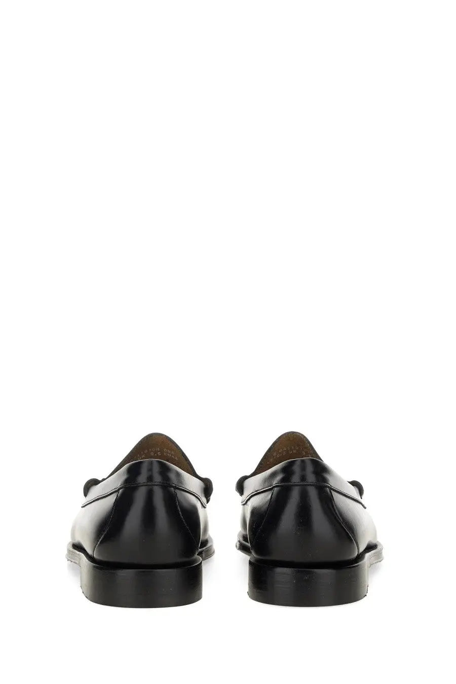 G.H. BASS men’s mocassino weejun heritage Larson black leather loafers with polished finish and classic slip-on design