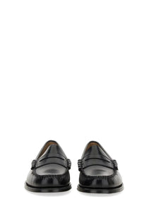 G.H. BASS men’s mocassino weejun heritage larson black leather loafers with polished finish and decorative toe stitching