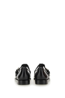 G.H. Bass women’s Mary Jane loafer in black patent leather with a sleek glossy finish and distinctive t-strap design