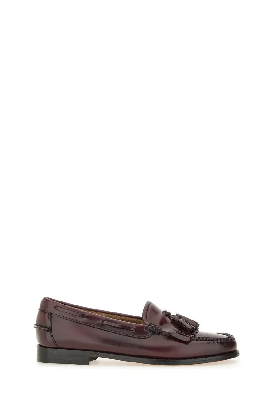 Gh bass women’s moccasin weejuns ester kiltie red leather tassel loafer with polished finish and classic design
