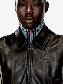 Diesel Women's Inko Faux Leather Sleeveless Jacket Black