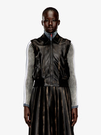 Diesel Women's Inko Faux Leather Sleeveless Jacket Black