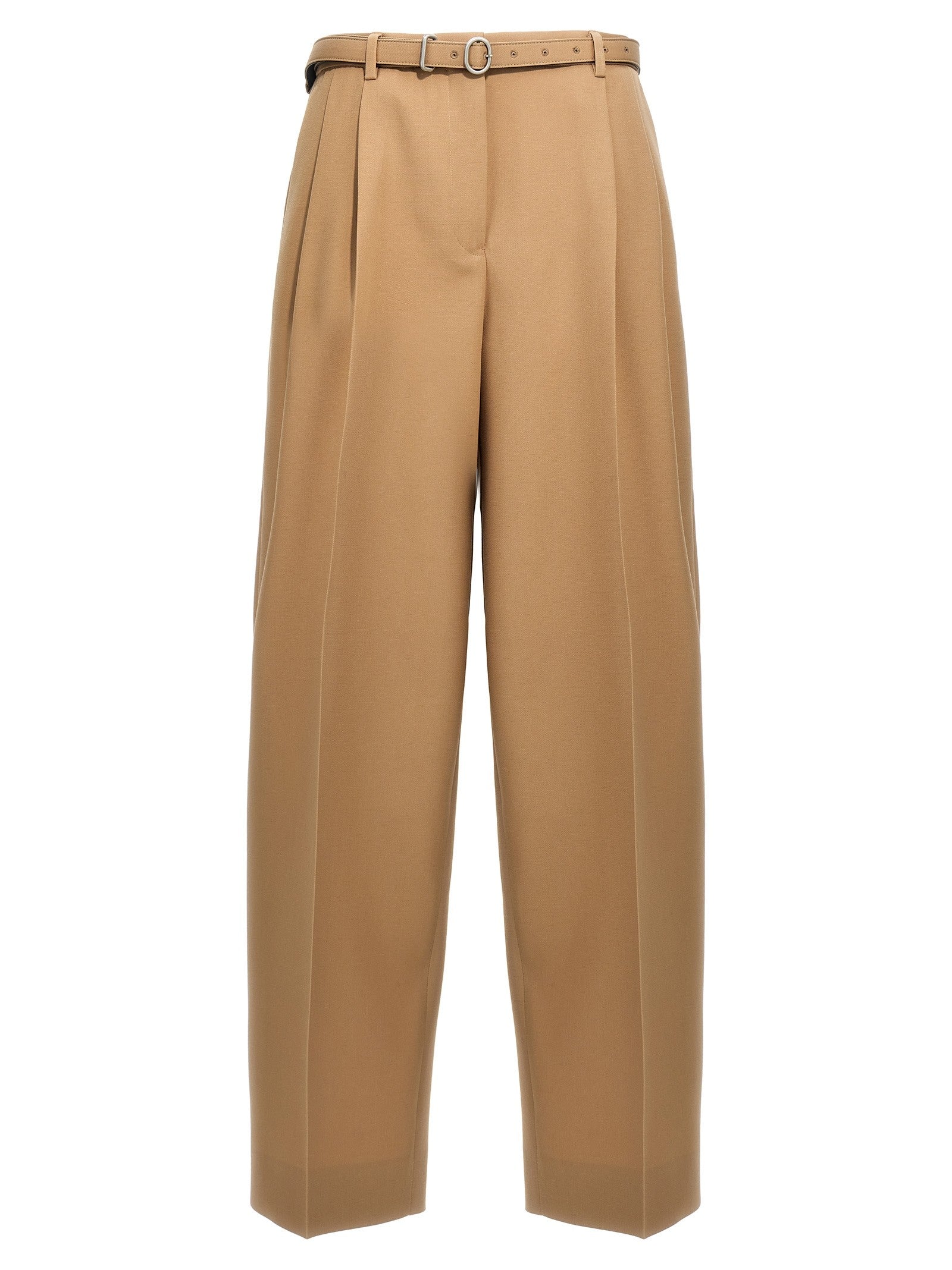 Jil Sander Gabardine Belt Pants Beige