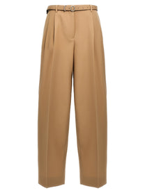 Jil Sander Gabardine Belt Pants Beige
