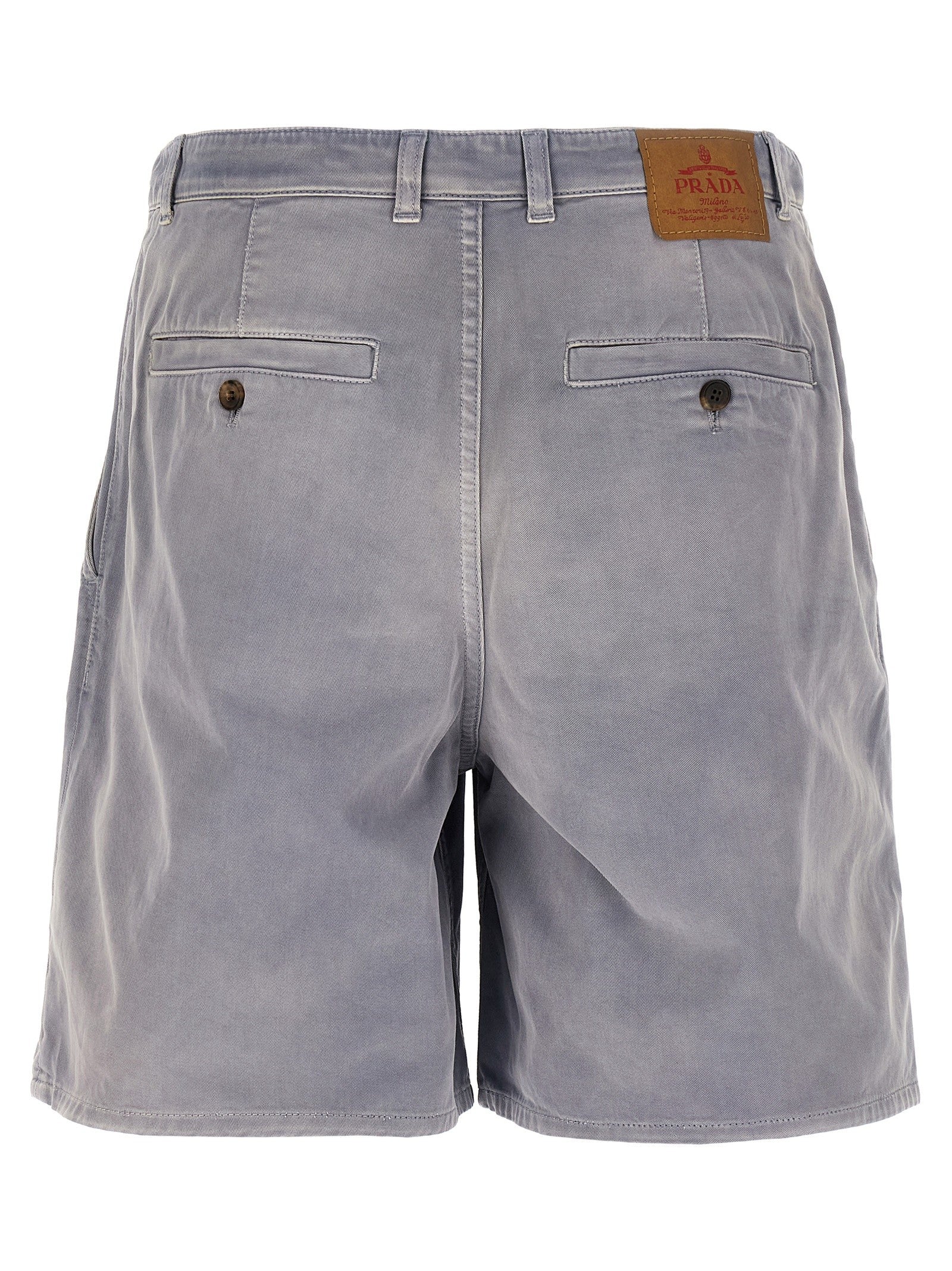 PRADA Gabardine Bermuda Shorts Grey