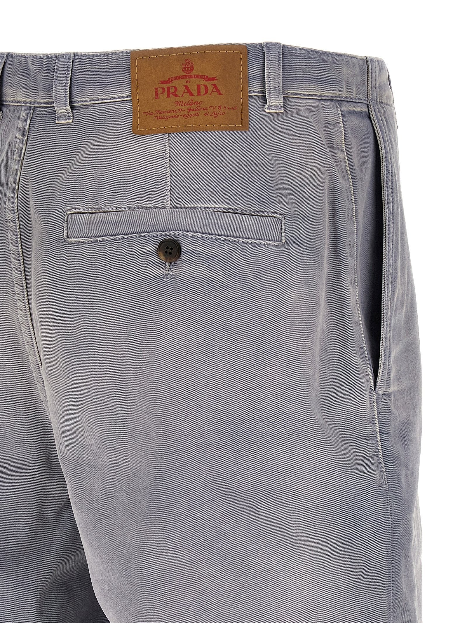 PRADA Gabardine Bermuda Shorts Grey