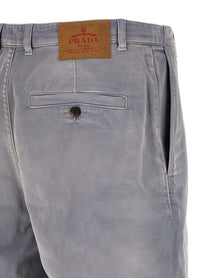 PRADA Gabardine Bermuda Shorts Grey