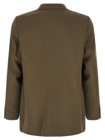 AURALEE Gabardine Blazer Jacket Green