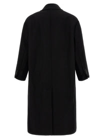 Ami Paris Gabardine Coat Black