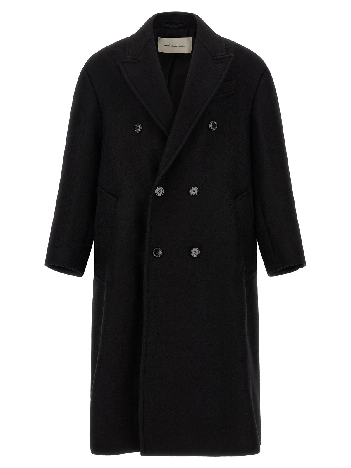 Ami Paris Gabardine Coat Black