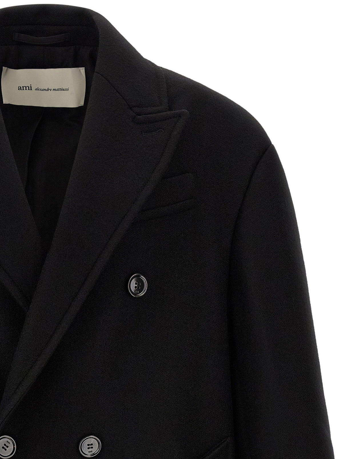 Ami Paris Gabardine Coat Black