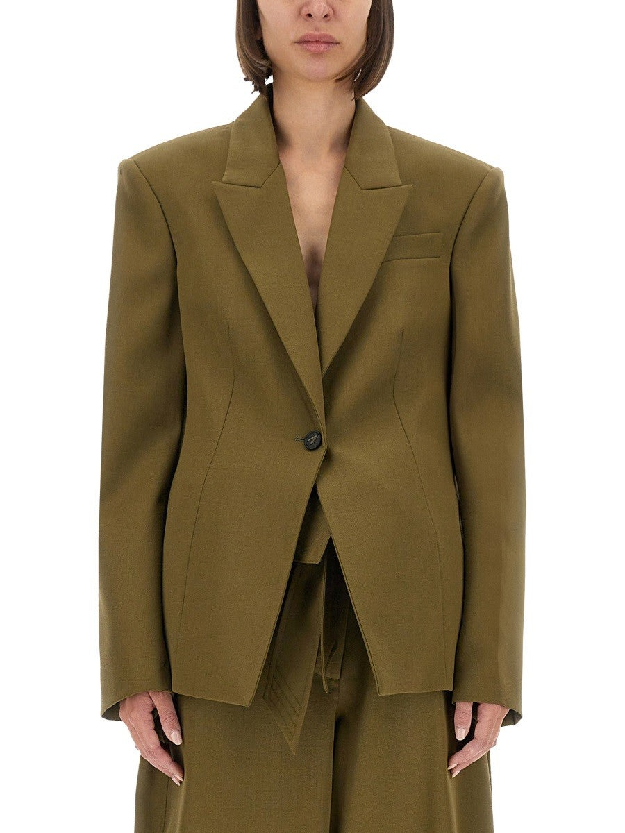 The Attico Women's Gabardine Jacket Green