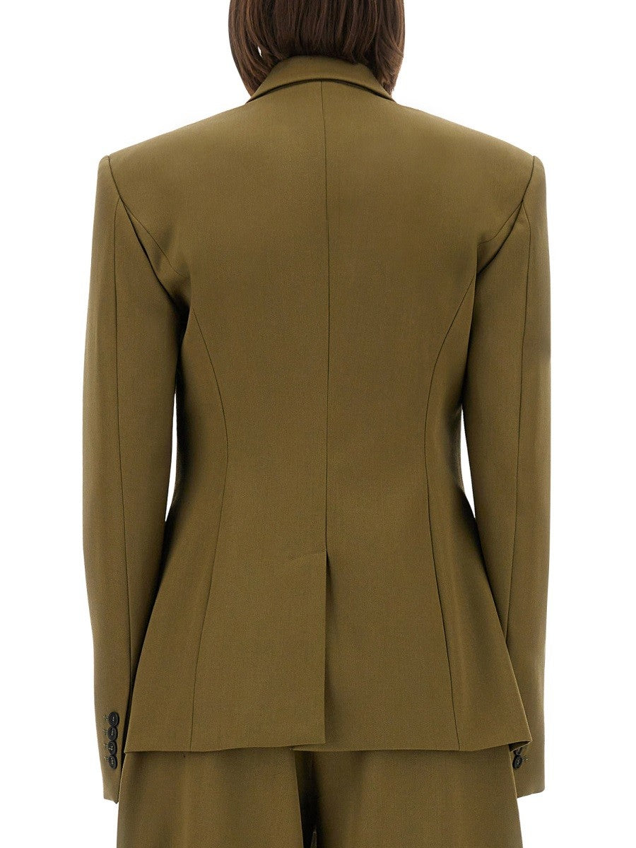 The Attico Women's Gabardine Jacket Green