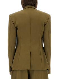 The Attico Women's Gabardine Jacket Green