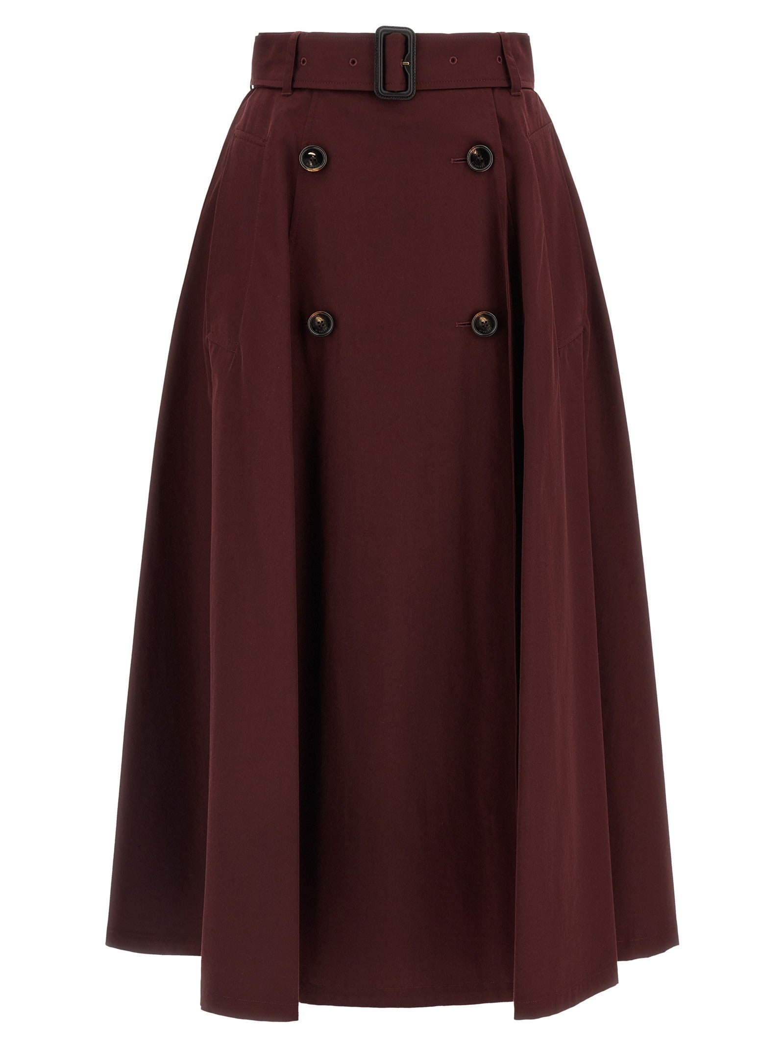 Burberry Gabardine Trench Coat Skirt Red