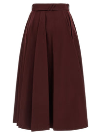 Burberry Gabardine Trench Coat Skirt Red