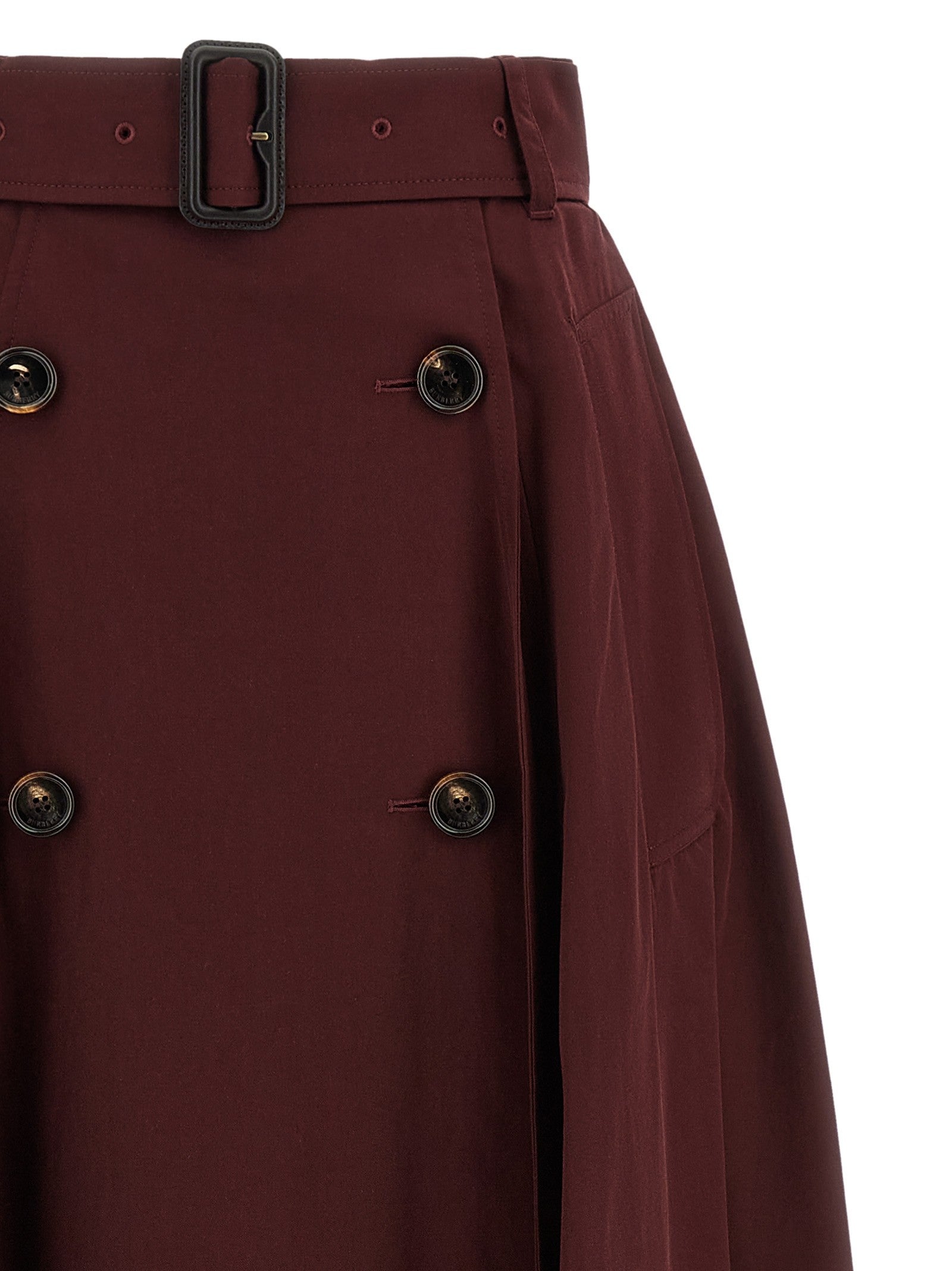 Burberry Gabardine Trench Coat Skirt Red