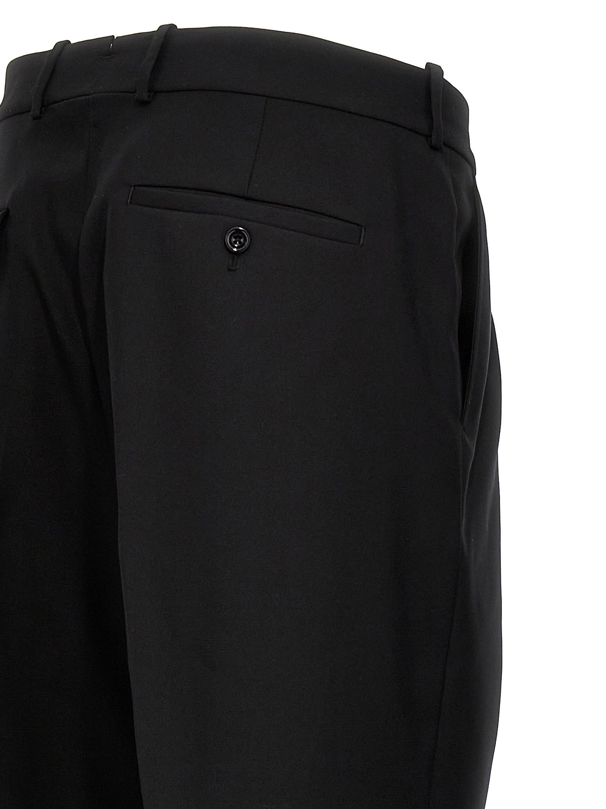 Alexander McQueen Gabardine Wool Pants Black