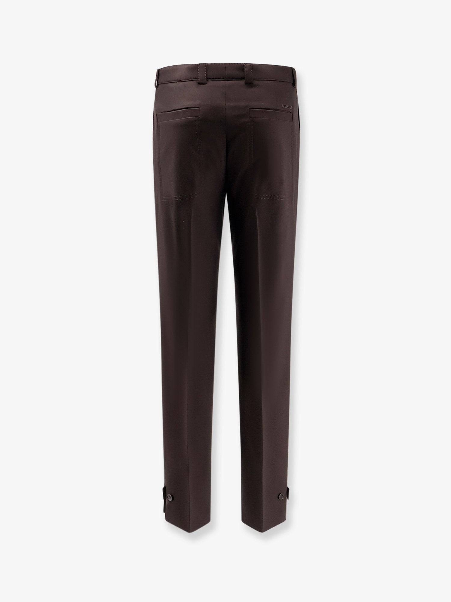 Gucci Men's Gabardine Wool Trousers Brown