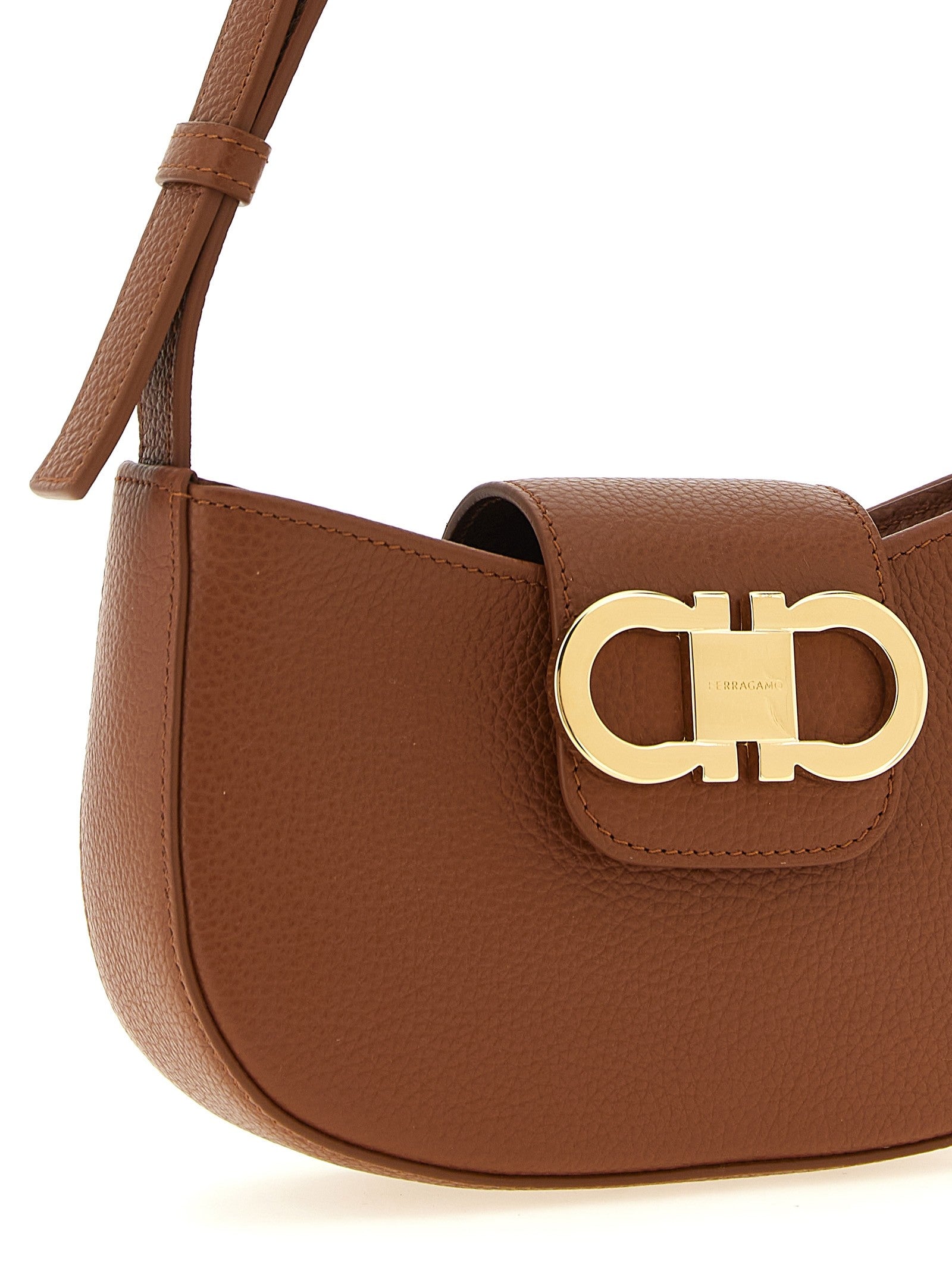 Ferragamo Gabry Mini Shoulder Bag Brown