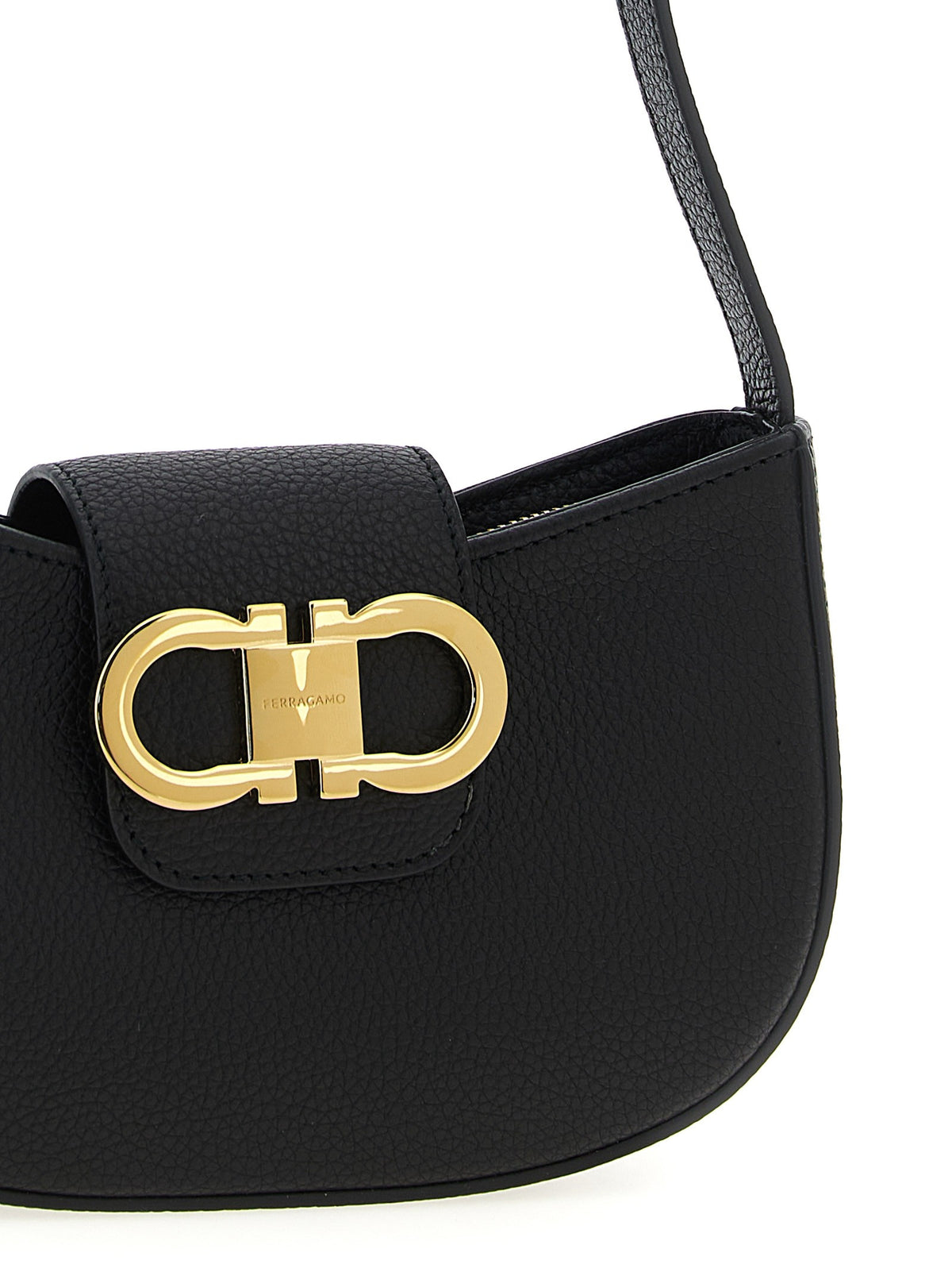 Ferragamo Gabry Shoulder Bag Black, view 3