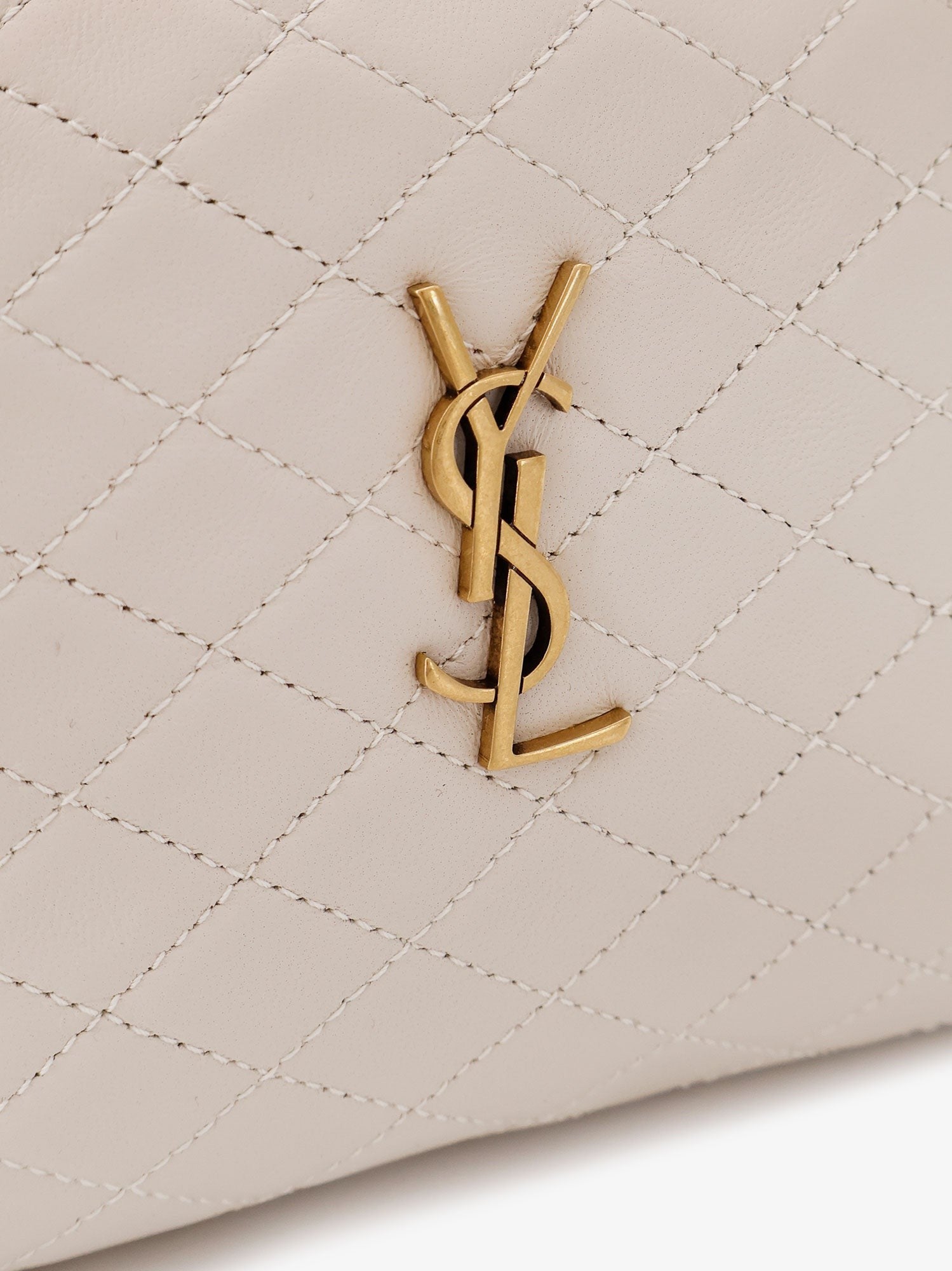 Saint Laurent Women's Gaby Leather Crossbody Bag White