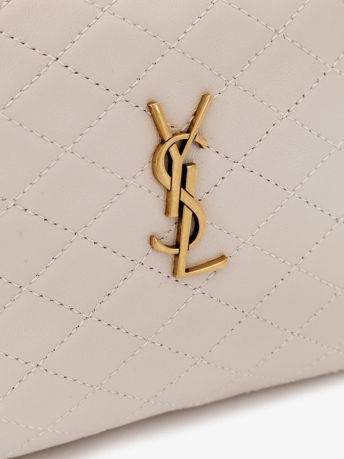 Saint Laurent Women's Gaby Leather Crossbody Bag White, view 5