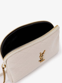 Saint Laurent Women's Gaby Leather Crossbody Bag White